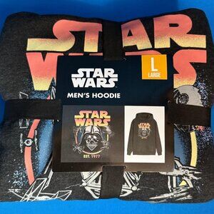 NWT DISNEY STAR WARS VADER DARK HELM ~ CHARCOAL HEATHER HOODIE SIZE L / LARGE